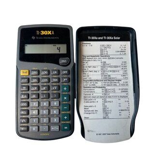 Texas Instruments TI-30Xa Scientific Calculator with Slide Cover Tested Black